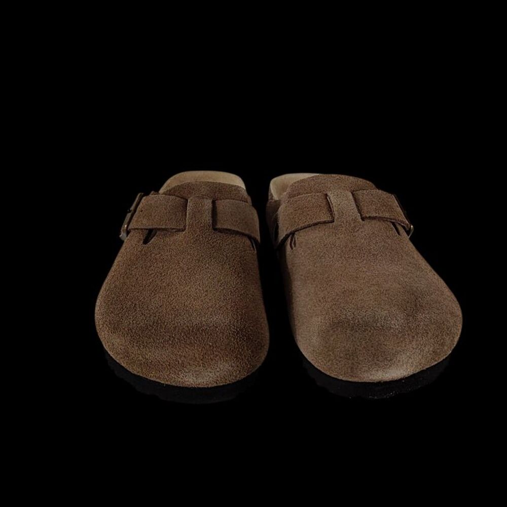 Quince Women Water Repellent Suede Clog Mule Cafe 5